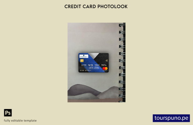 listo para imprimir Plantilla frontal de aspecto fotográfico de Mastercard de 63